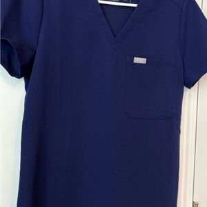 Figs V-Neck Navy Scrub Top